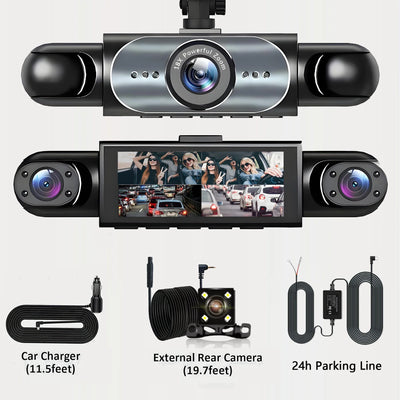 4 Channel Dash Cam 360 Degree Car Video Recorder Night Vision Parking Monitor - stepyours.com