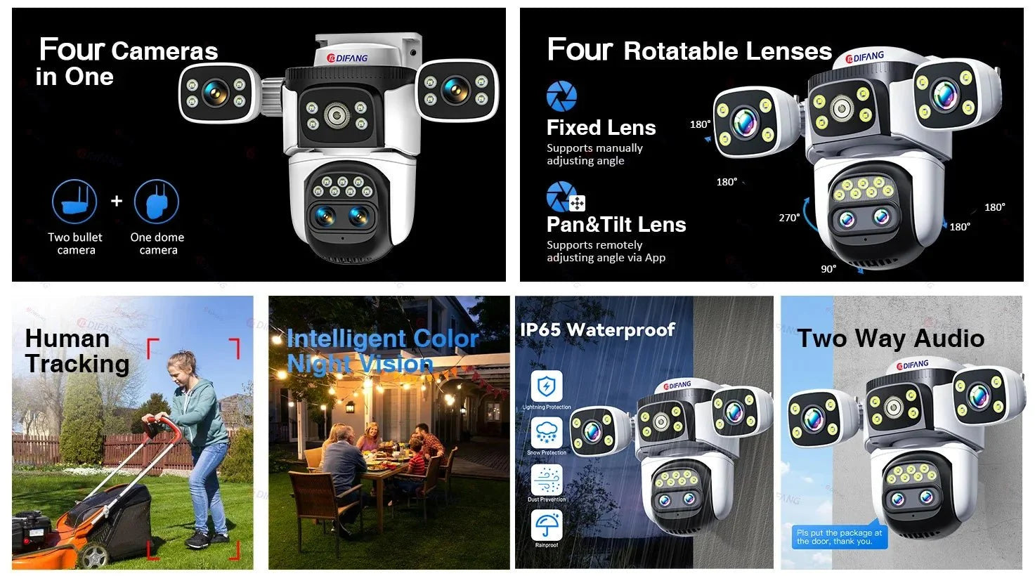 Smart Outdoor WiFi 6 Camera 20MP 10x Optical Zoom PTZ Auto Tracking Waterproof - stepyours.com
