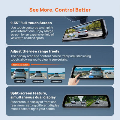 70mai S410 Rearview Dash Cam 2K Front 1080P Mirror - stepyours.com
