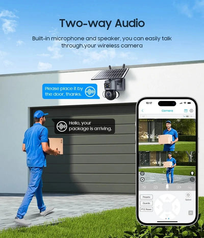 SHIWOJIA 4K 8MP Solar Camera With 4G SIM WiFi Color Night Vision PTZ Dual Lens - stepyours.com