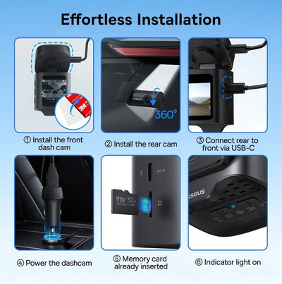 Baseus VD1 3K Dash Cam Front And Rear With GPS Supercapacitor 24H Parking - stepyours.com