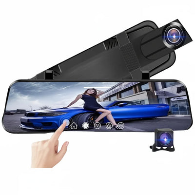 10 Inch Car DVR Touch Screen Dual 1080P Front And Rear Rearview Mirror Camera - stepyours.com