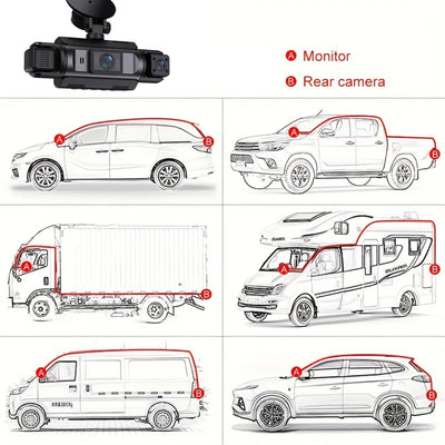 4 Channel WiFi Dash Cam 1080P Front Rear Left Right Night Vision Loop Recording - stepyours.com