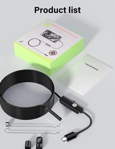7.0mm Type C Endoscope Camera IP67 Waterproof Borescope With 6 LEDs Android PC - stepyours.com