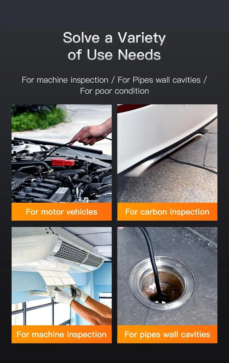 Industrial Endoscope Camera 4.3 Dual Lens 1080P - IP67 Waterproof Borescope - stepyours.com