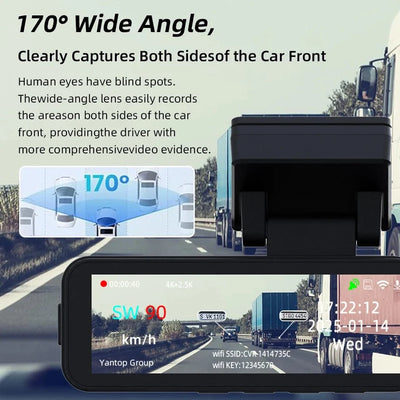 4K Dash Cam Car Camera With GPS WiFi Night Vision Dual Lens Rear View - stepyours.com