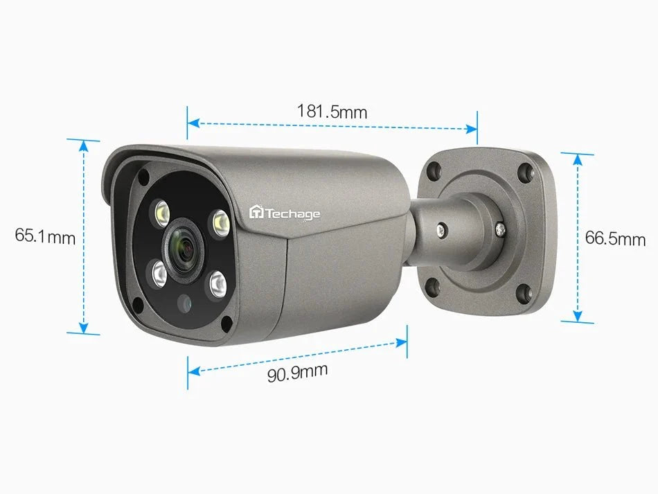 Techage AI PoE 4K Outdoor Security Camera With Two Way Audio For NVR - stepyours.com