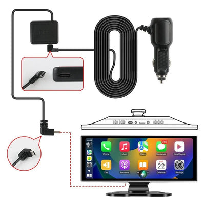 11.26 Inch 4K Dual Lens Dash Cam With Wireless CarPlay Android Auto GPS WiFi - stepyours.com