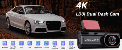 Acceo Dash Cam 4K Front And 1080P Rear Dual Lens With GPS WiFi Night Vision - stepyours.com
