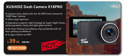 Xushidz 1080p HD Dash Camera With Loop Recording Night Vision Gsensor Parking - stepyours.com