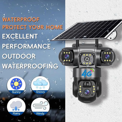 Solar Powered 4G Outdoor Security Camera With PIR Human Detection Night Vision - stepyours.com