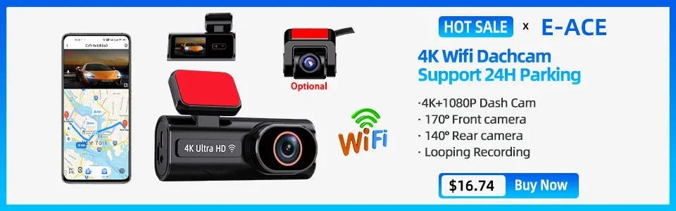 ACCEO 4K WiFi Dash Cam With 12 Inch Rear View Mirror Car DVR - stepyours.com