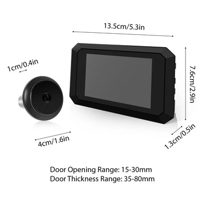 3.97 Inch LCD Peephole Camera Apartment Door 1080P - stepyours.com