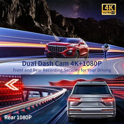 10 Inch 4K Mirror Dash Cam Wireless CarPlay Android Auto Dual Lens GPS WiFi DVR - stepyours.com