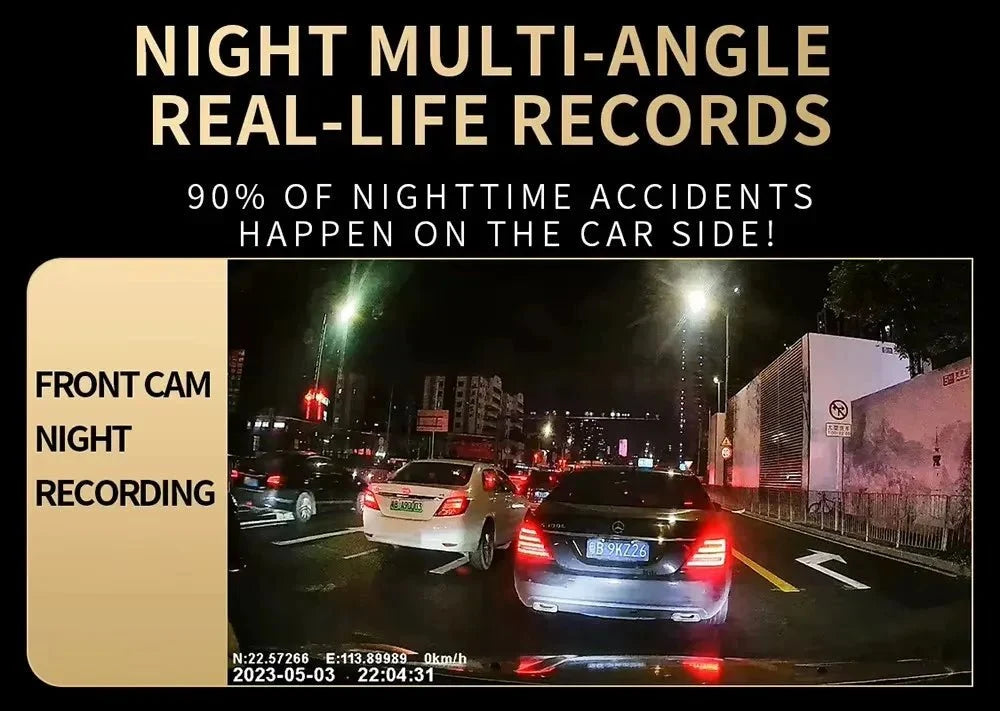 4 Lens Car DVR 360 Degree Dash Cam 1080P Front Left Right Rear View Camera - stepyours.com