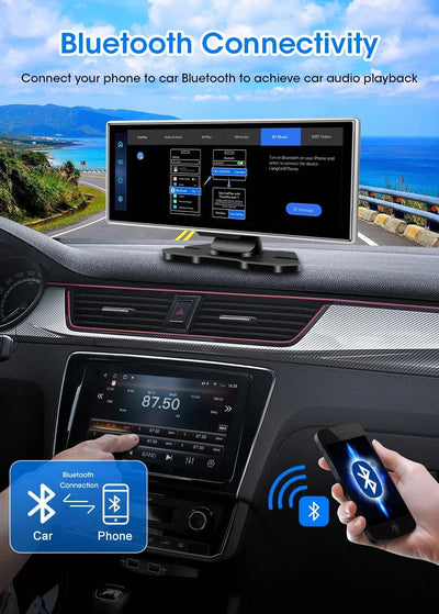 11.26 Inch 4K Dual Lens Dash Cam With Wireless CarPlay Android Auto GPS WiFi - stepyours.com