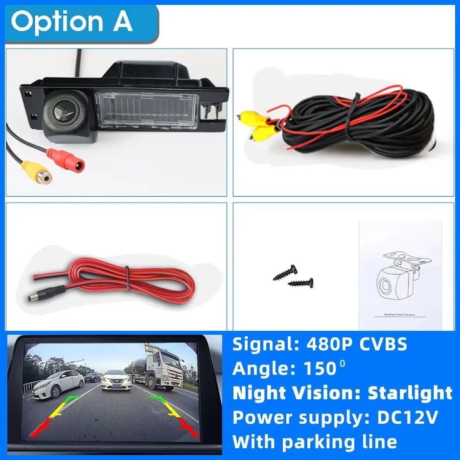 HD Rear View Backup Camera with License Plate Light for Buick Regal Excelle GT Opel Astra Fiat - stepyours.com