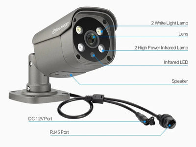 Techage AI PoE 4K Outdoor Security Camera With Two Way Audio For NVR - stepyours.com