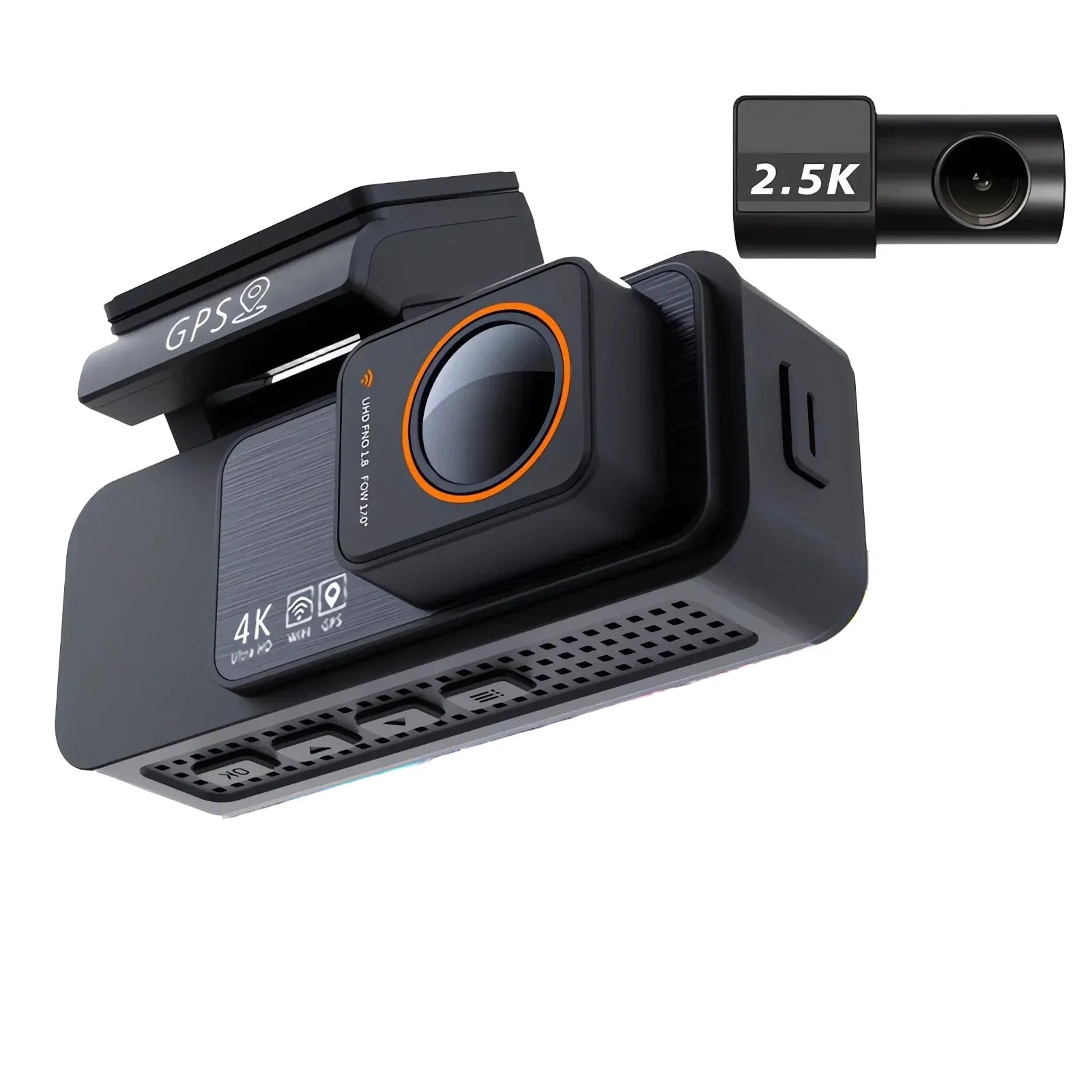 4K Dash Cam Dual Lens With GPS WiFi Night Vision Never Miss A Moment - stepyours.com