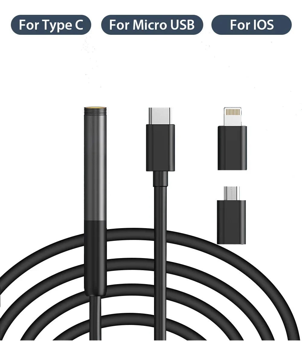 KERUI 2MP Industrial Endoscope Camera - Dual Lens, IP67 Waterproof, Type - C Ready - stepyours.com