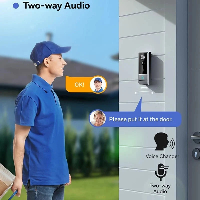 Wireless 960P HD Smart Doorbell With 3600mAh Battery Alerts - stepyours.com