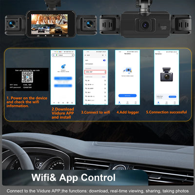 4 Channel Dashcam for Cars WiFi FHD 1080P Night Vision Loop Recording Kit - stepyours.com