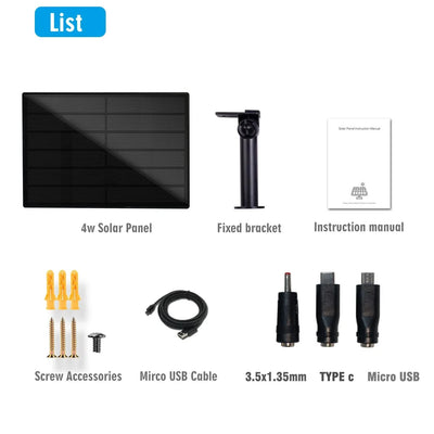 4W Waterproof Solar Panel 5V Output Micro USB Type C For 18650 Battery Charging - stepyours.com