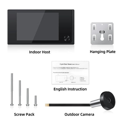 Awapow Door Peephole Camera 3.5 Inch LCD Viewer No WiFi - stepyours.com