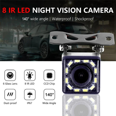 Car Rear View Camera With 4 8 12 LED Night Vision Display For Parking Reversing - stepyours.com