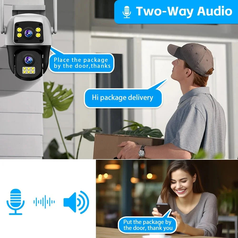 8MP 4G Dual Lens Outdoor Surveillance Camera - With PTZ And Dual Screen - stepyours.com