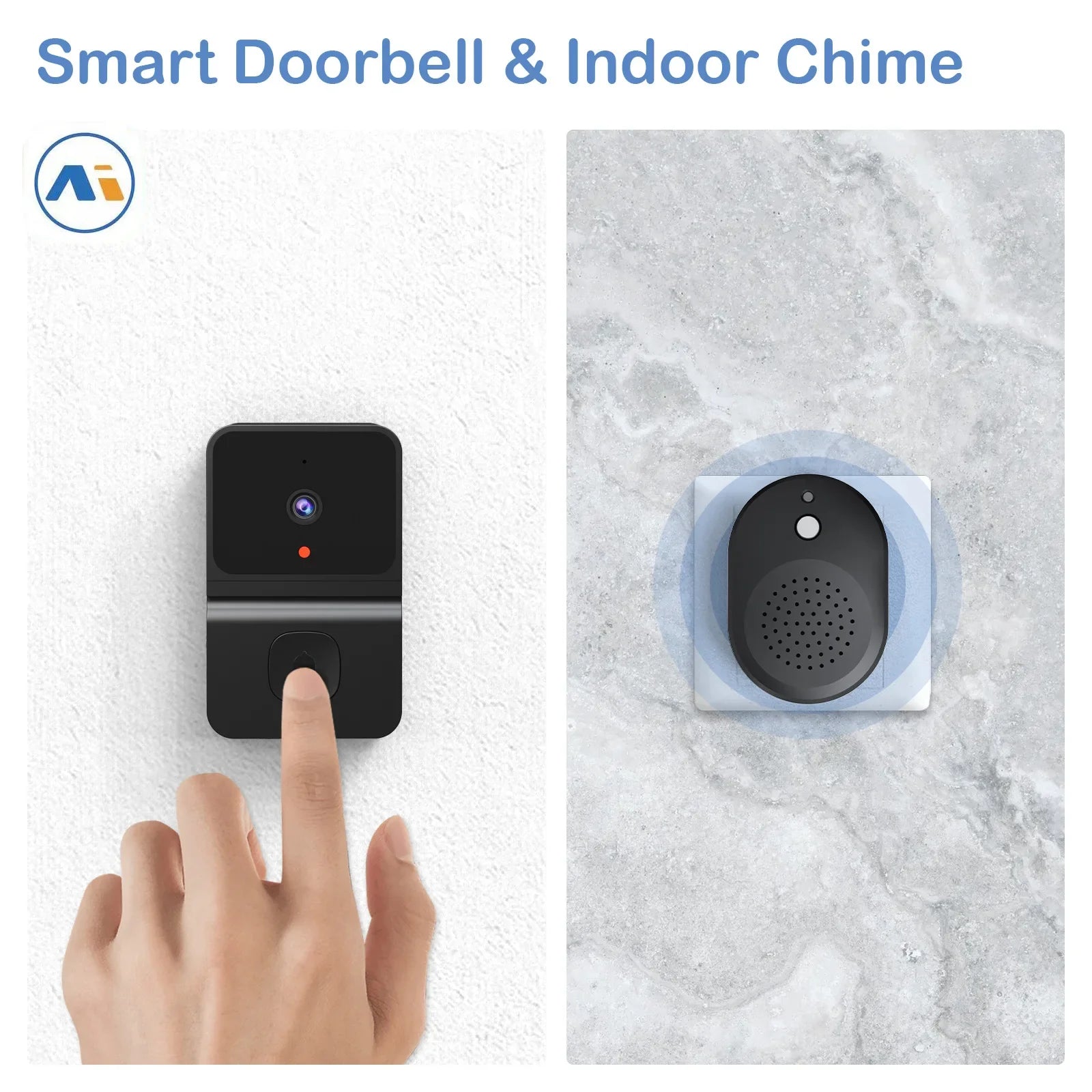 Wireless Doorbell With WiFi HD Camera Night Vision Intercom - stepyours.com