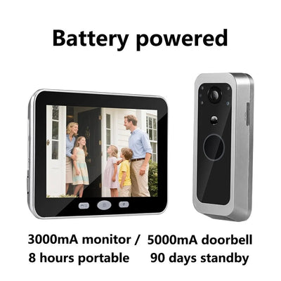 Tuya Wireless 2MP Video Doorbell With 5 Inch Indoor Monitor - stepyours.com