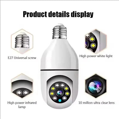 GEMODI 2.4G E27 WiFi Bulb Camera 1080P Night Vision Motion Two Way Audio - stepyours.com