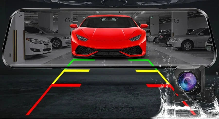 10 Inch 1080P Night Vision Car Dash Cam With Touch Screen And Rear View Mirror - stepyours.com