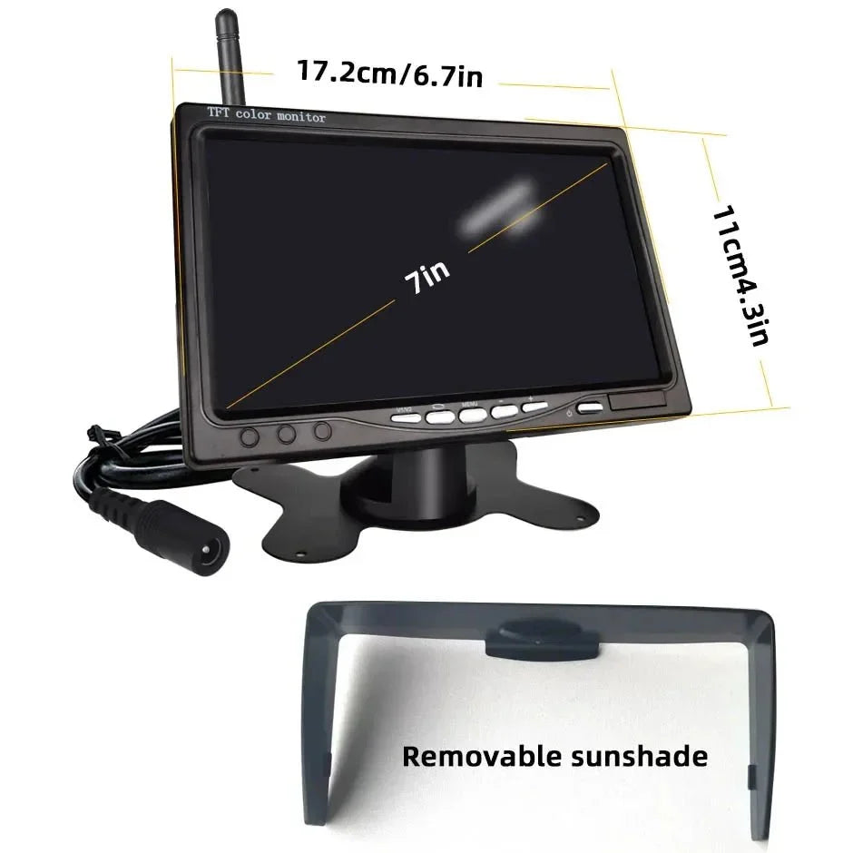 Wireless Backup Camera Kit 7 Inch AHD 1080P Monitor For Truck RV - stepyours.com