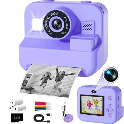 Educational Thermal Instant Print Camera 32GB Card 1080P For Kids Learning - stepyours.com