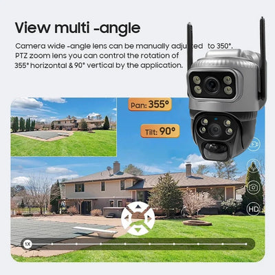 V380 Dual Lens 4G Solar PIR Camera Outdoor Security 8MP 4K IP Cam - stepyours.com