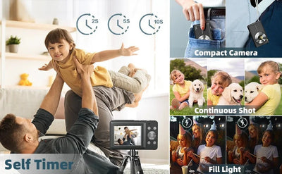 Kids Digital Camera Camcorder 16x Zoom 1080P 44MP for Beginners - stepyours.com