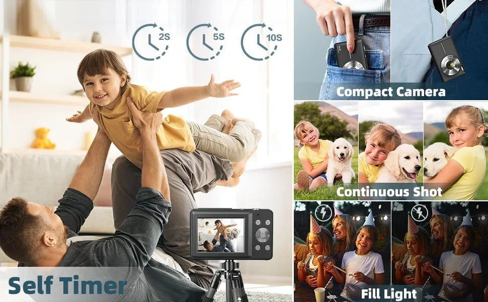 2024 Digital Camera 2.4 Inch 1080P Rechargeable For Kids Beginner Gift - stepyours.com