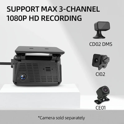 Jimimax JC371 ADAS Dash Cam 3 Channel 4G GPS Live Stream AI Recorder - stepyours.com