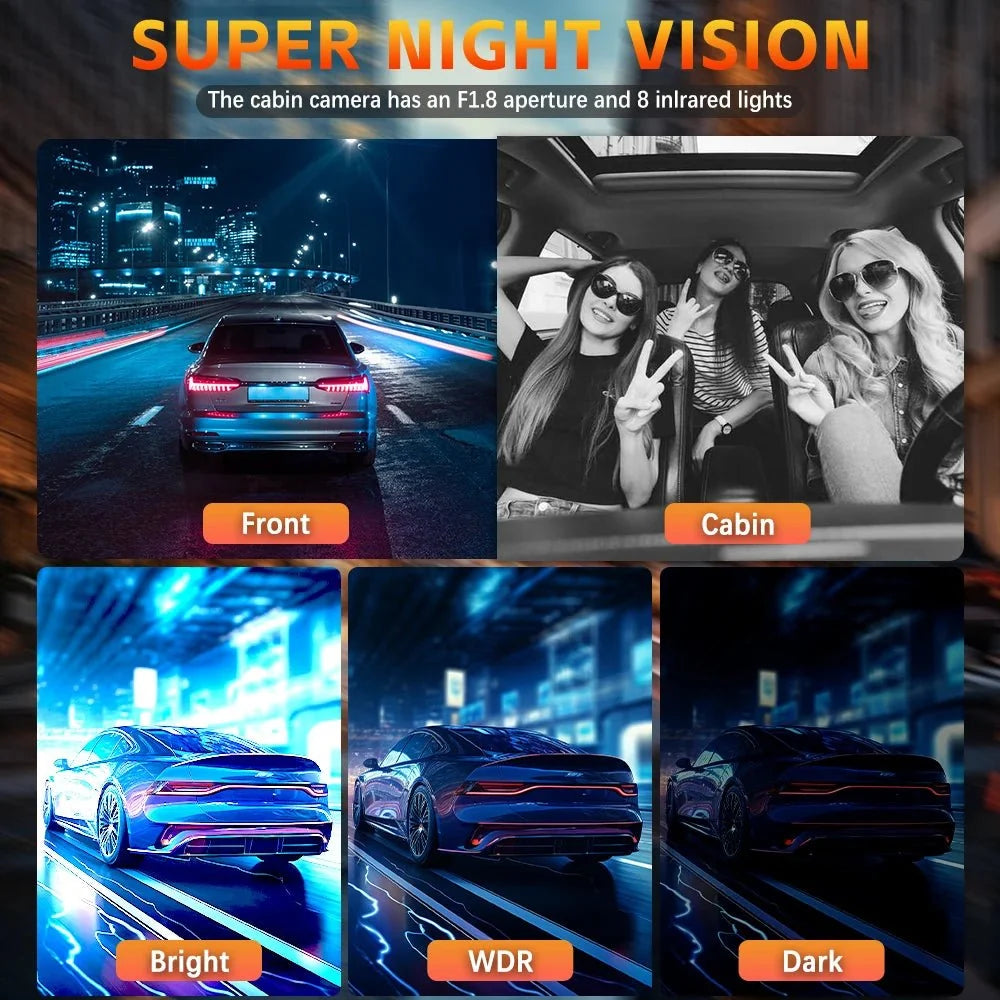 4 Lens Car DVR 360 Degree Dash Cam 1080P Front Left Right Rear View Camera - stepyours.com
