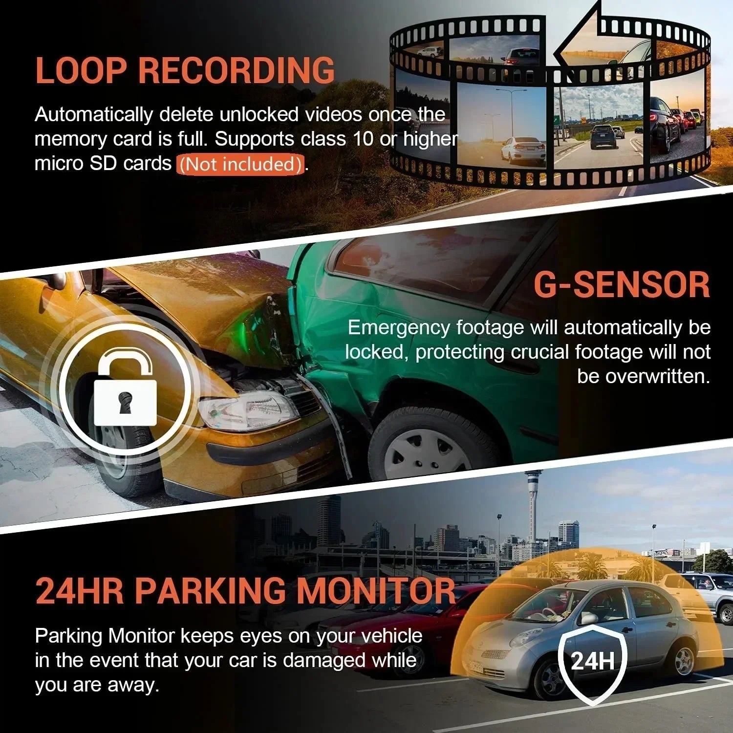 1080P WiFi Dual Dash Cam Front Inside Car with IR Night Vision Loop Recording - stepyours.com