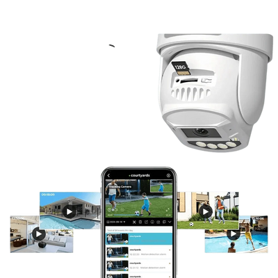 8MP 4K PTZ WiFi Camera - Dual Lens With Dual Screen AI Tracking Surveillance - stepyours.com