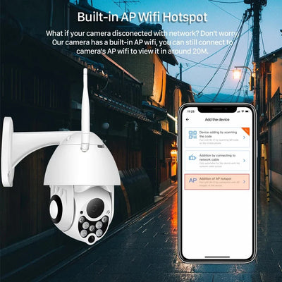 Abuntu YCC365 PTZ WiFi Outdoor Camera 1080P 4X Zoom With Smart Tracking - stepyours.com