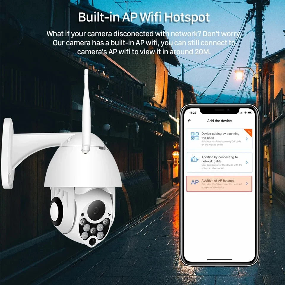 Abuntu YCC365 PTZ WiFi Outdoor Camera 1080P 4X Zoom With Smart Tracking - stepyours.com