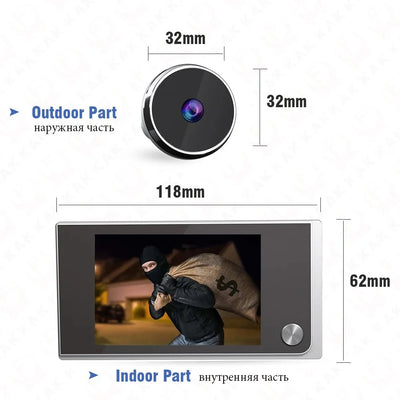 KAK 3.5 Inch Digital Door Peephole Camera 120 Degree Wide - stepyours.com