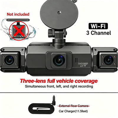 4 Channel WiFi Dash Cam DVR For Cars Front And Rear Interior 360 Parking 24h - stepyours.com