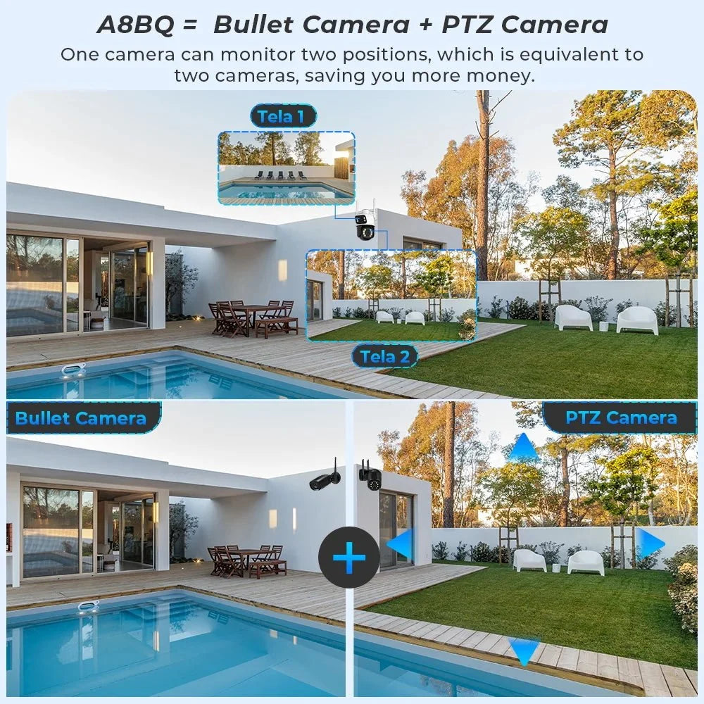 8MP 4K PTZ WiFi Outdoor Camera - Dual Lens AI Tracking for Enhanced Security - stepyours.com