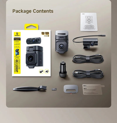 Baseus VD1 Pro 4K Dash Cam With Sony Sensor ADAS GPS WiFi6 STARVIS Night Vision - stepyours.com