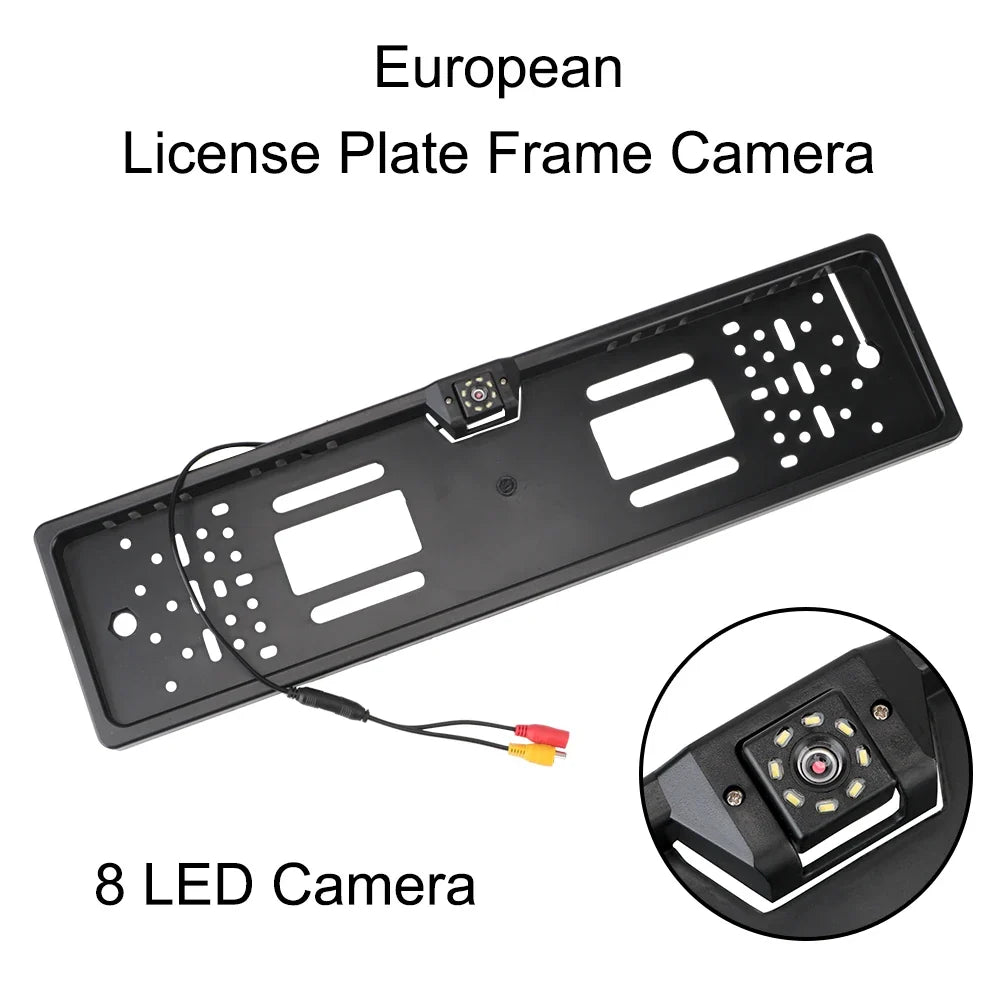 12V Car Rear View Camera 4 And 8 LED License Plate Holder Parking Sensor - stepyours.com